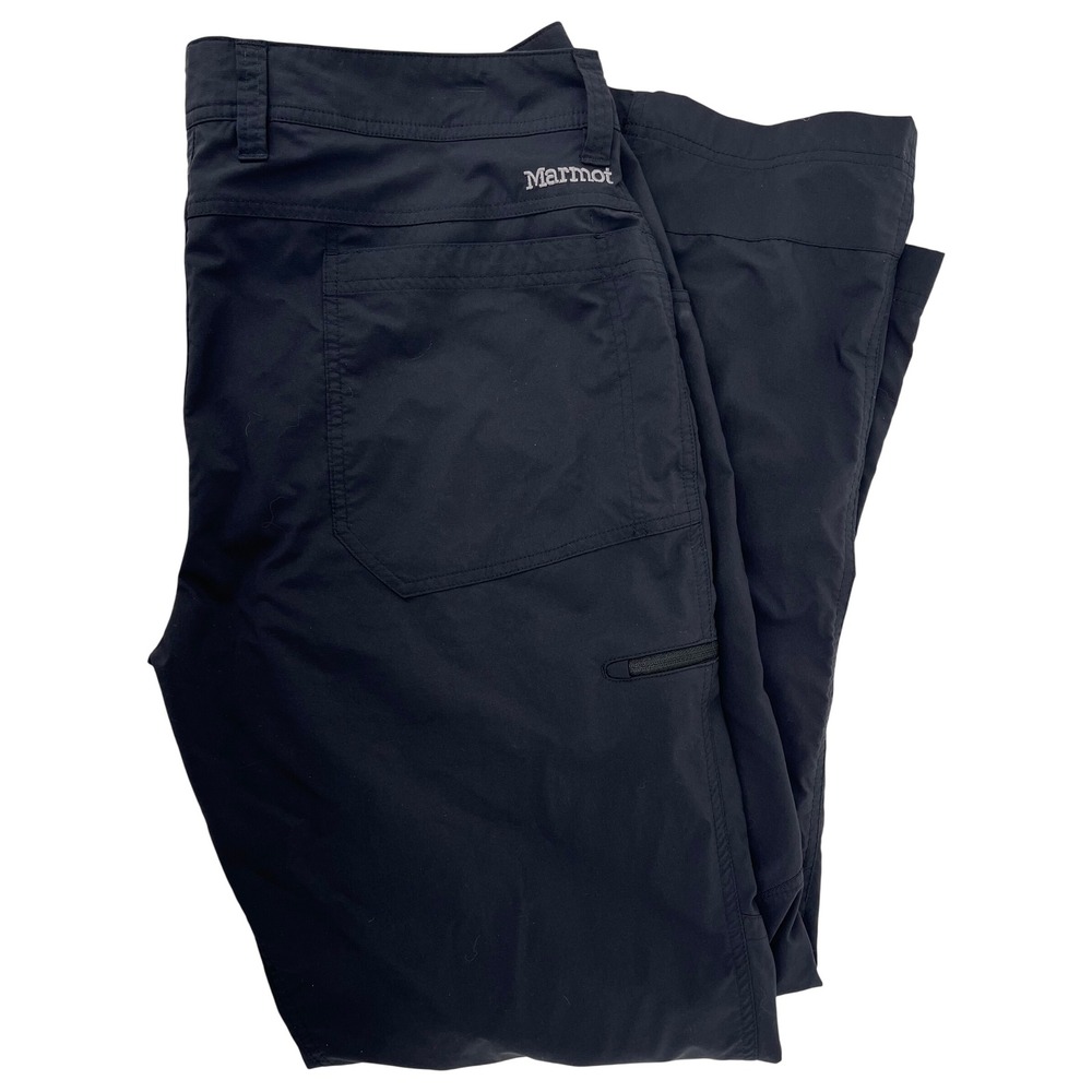 Marmot Mens Black nylon blend Outdoor‎ Hiking Cargo Pants Size 36 lightweight